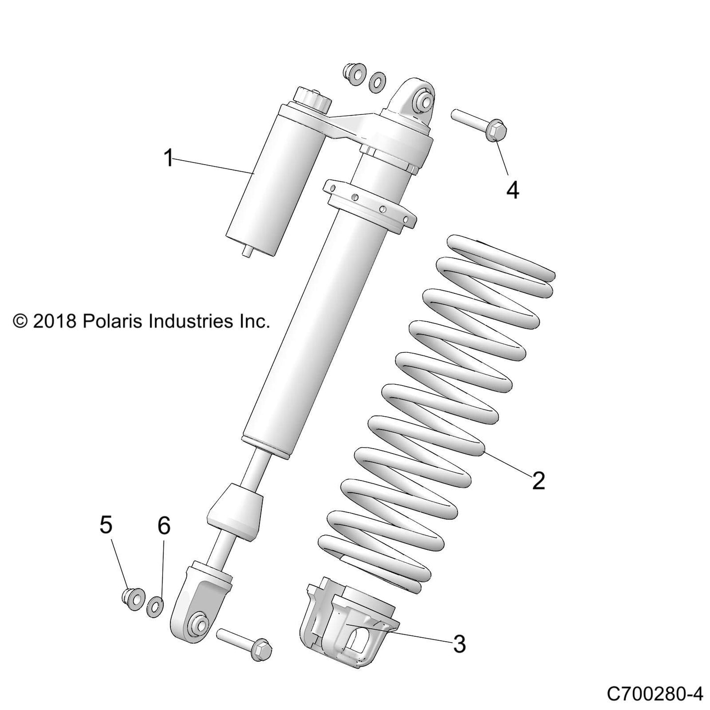 Polaris RZR Shock, Front, Right, RZRXP, Genuine OEM Part 7044901, Qty 1