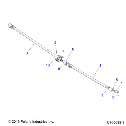 Polaris Ranger Front Propshaft Assembly, Genuine OEM Part 1333146, Qty 1