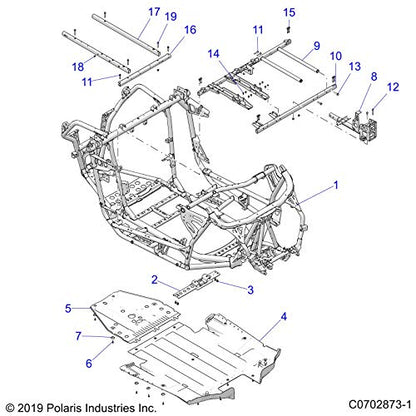 Polaris RZR Seat Base Weld, Front, E-Coat, Black, Genuine OEM Part 1024840-329, Qty 1