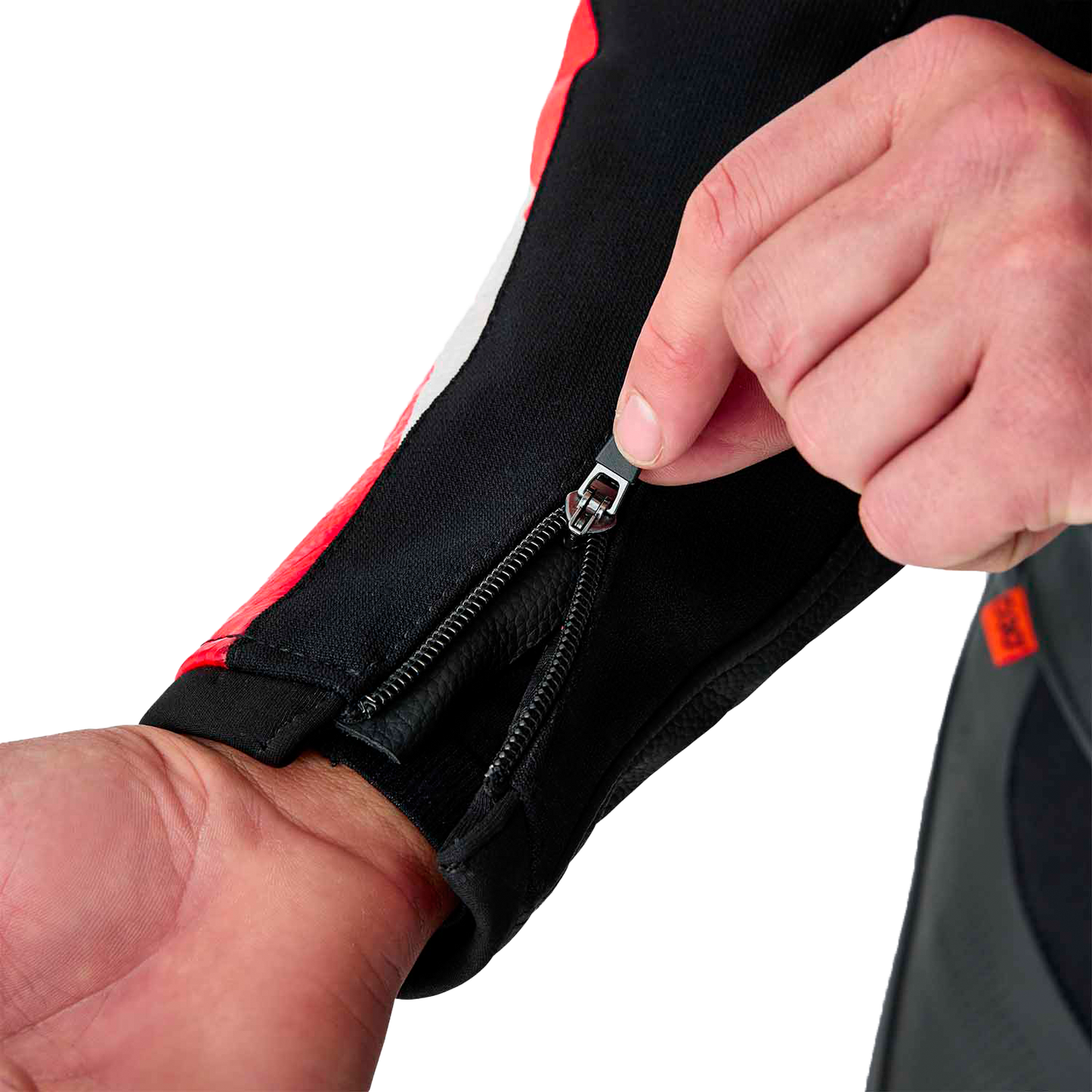 Tractech Evo D3o Jacket Blk/Flo Red Leather 3x