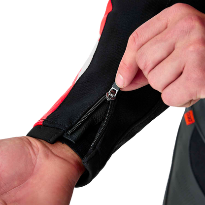 Tractech Evo D3o Jacket Blk/Flo Red Leather Xl
