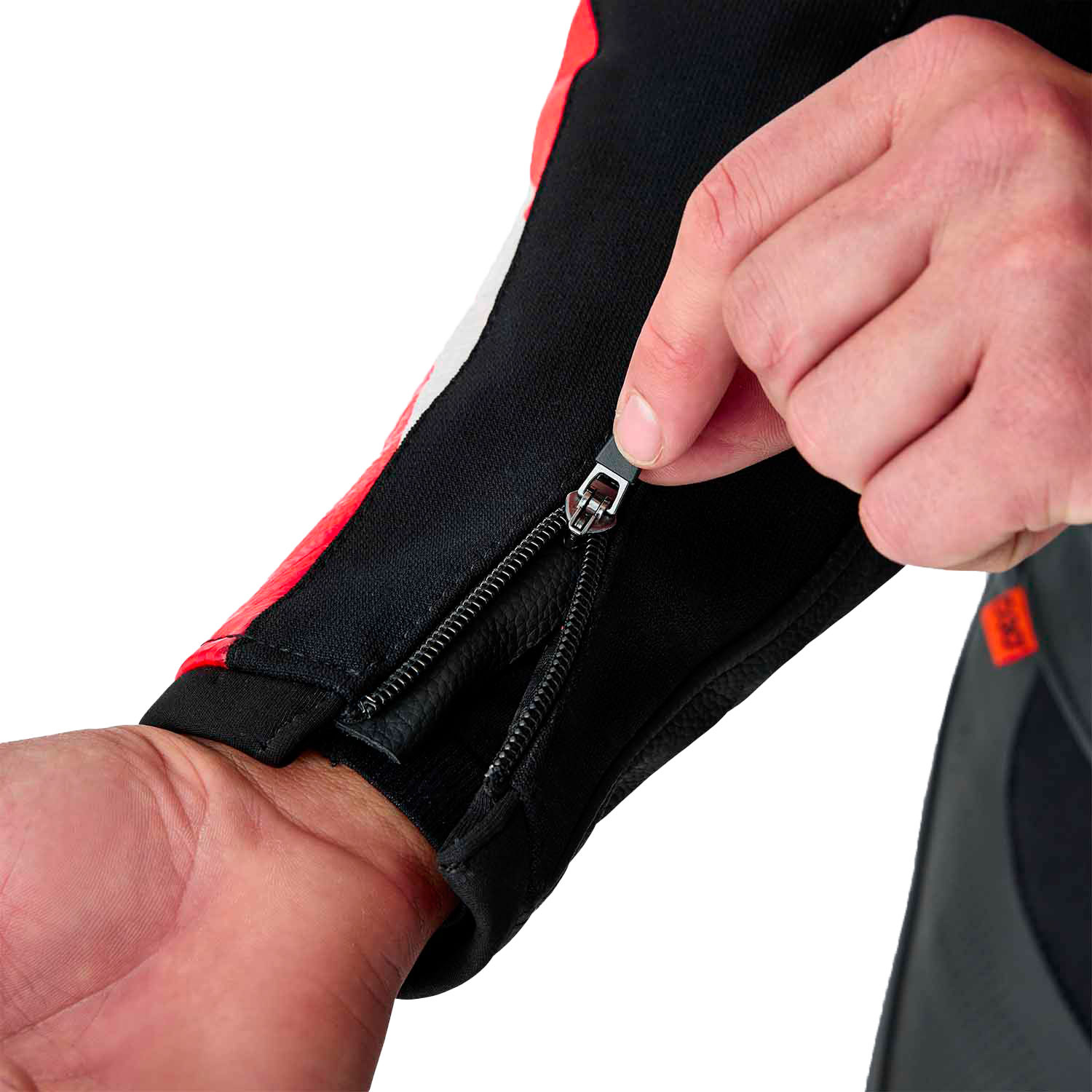 Tractech Evo D3o Jacket Blk/Flo Red Leather Md