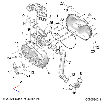 Polaris Ranger Clutch Cover Assembly, Outer, Genuine OEM Part 2637066, Qty 1