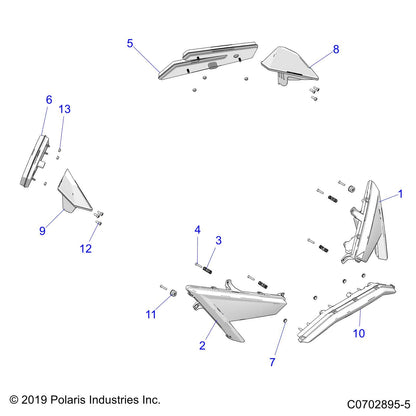 Polaris RZR Headlight Assembly, Left, LED, Genuine OEM Part 2414538, Qty 1