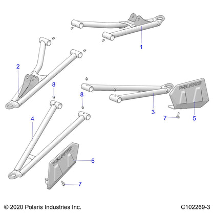 Polaris ATV Control Arm Weld, Front, Lower, Right, Indy Red, Genuine OEM Part 1019811-293, Qty 1