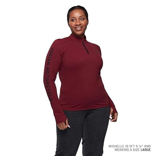 
                      
                        Indian Motorcycle Women's Sleeve Print Athlete Quarter Zip, Port - S - 283343002
                      
                    