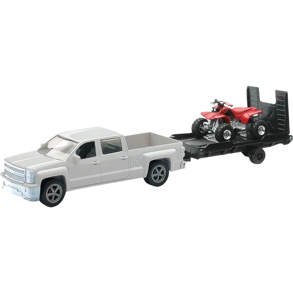 Replica 1:43 Truck/Trailer/Atv Chevy White/Atv Red