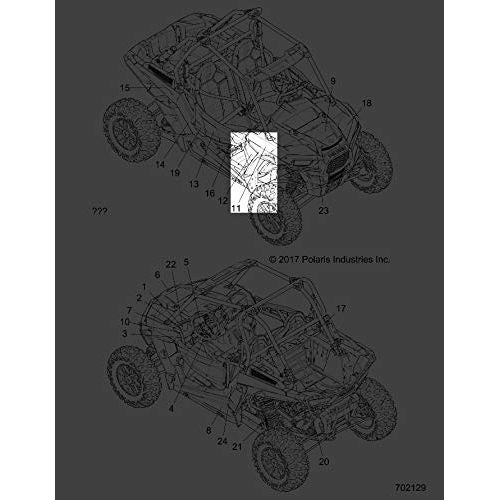 Polaris RZR "Turbo R" Fender Decal, Front, Side, Top, Genuine OEM Part 7184578, Qty 1