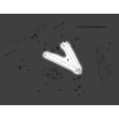 Polaris Ranger A-Frame Weld, Right, Matte Black, Genuine OEM Part 1543617-458, Qty 1