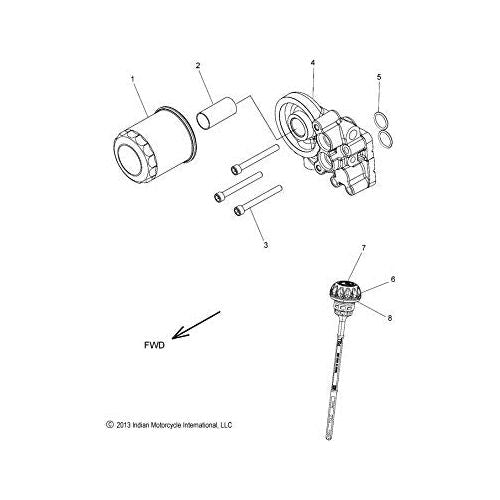 
                      
                        Indian Motorcycle Dipstick and Filler Assembly, Genuine OEM Part 1204987, Qty 1
                      
                    