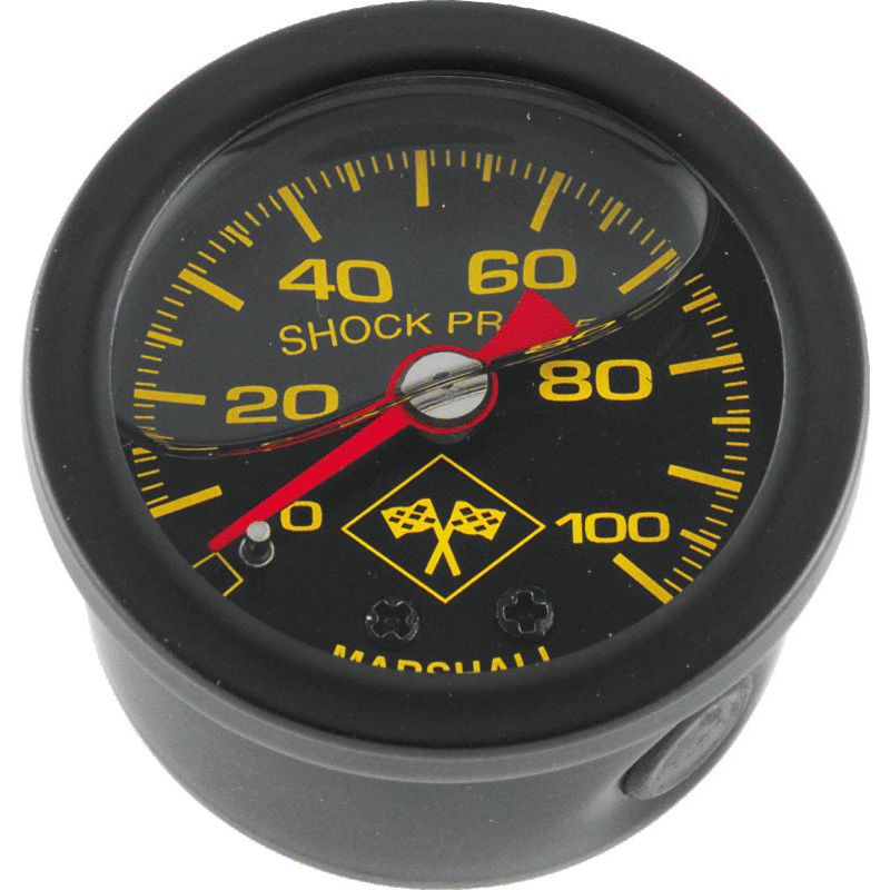 Bikers Choice 0-100 PSI Oil Pressure Gauge Black Face Black Bezel Liquid Filled Universal Custom