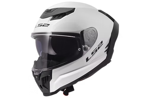 LS2 LIMITED EDITION SOLID - GLOSS WHITE SHELL/MATTE WEAVED CARBON & SPOILER - Dragon