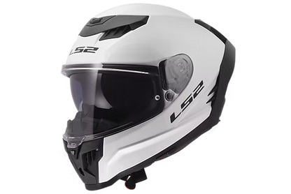 LS2 LIMITED EDITION SOLID - GLOSS WHITE SHELL/MATTE WEAVED CARBON & SPOILER - Dragon