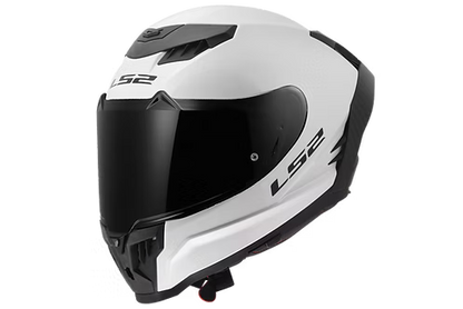 LS2 LIMITED EDITION SOLID - GLOSS WHITE SHELL/MATTE WEAVED CARBON & SPOILER - Dragon