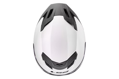 LS2 LIMITED EDITION SOLID - GLOSS WHITE SHELL/MATTE WEAVED CARBON & SPOILER - Dragon