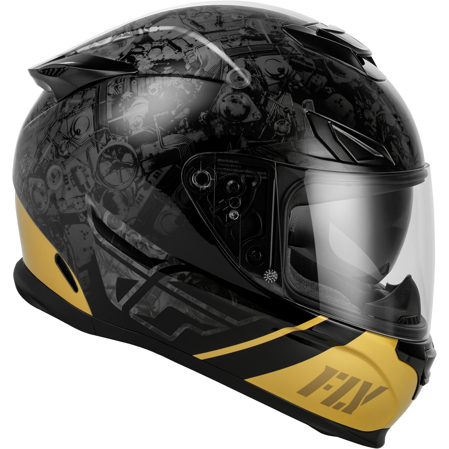 Sentinel Mech Helmet Black/Grey/Gold Md