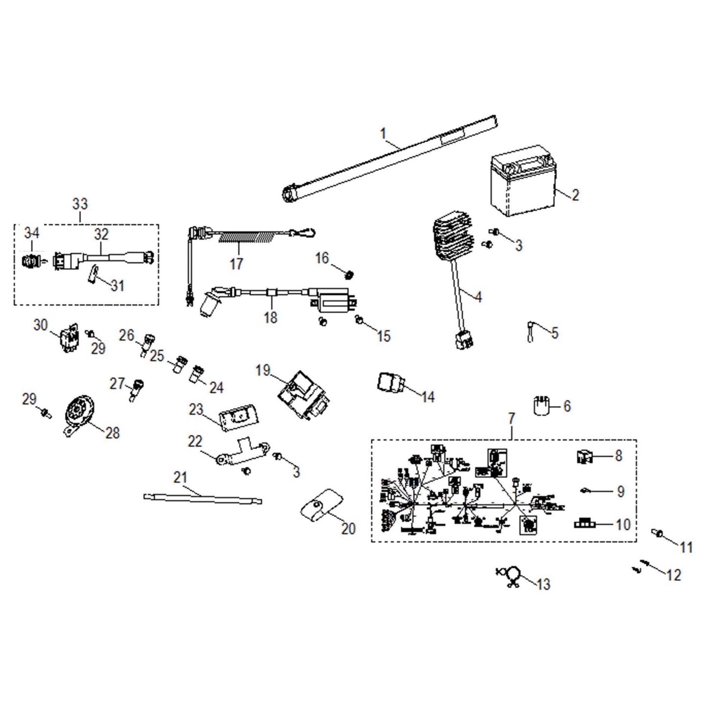 Polaris ATV Main Harness, Genuine OEM Part 0455418, Genuine OEM Part 0455418, Qty 1