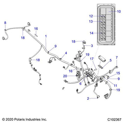 Polaris ATV Main Harness, Evap, Genuine OEM Part 2415050, Qty 1