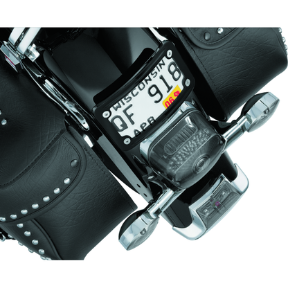 Kuryakyn Curved Laydown License Plate Frame Gloss Black