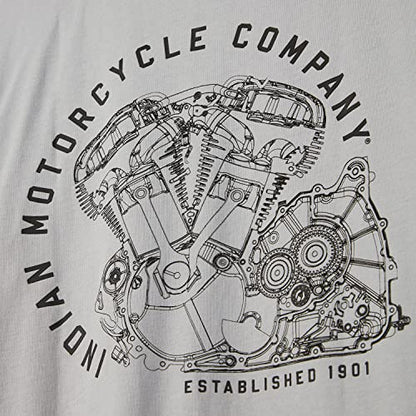 Indian Motorcycle Men's Circle Engine T-Shirt, Gray - 2833272