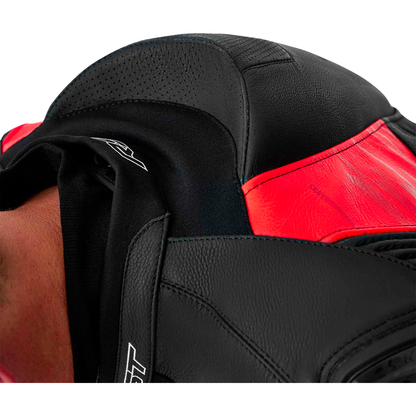 Tractech Evo D3o Jacket Blk/Flo Red Leather 3x