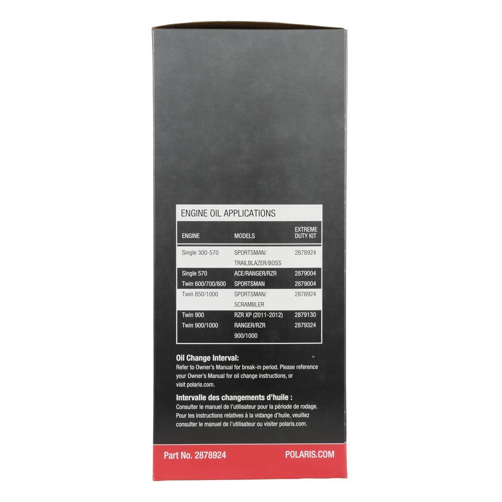 
                      
                        Polaris Ranger Full Synthetic Oil Change Kit, 2878924, 2 Quarts of PS-4 Extreme Duty Engine Oil and 1 Oil Filter
                      
                    