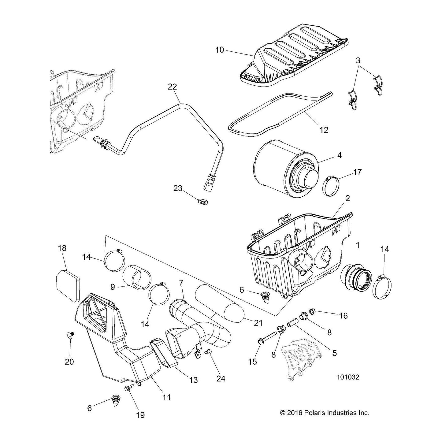 Polaris ATV Breather Hose, Genuine OEM Part 5415578, Qty 1