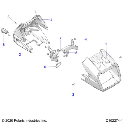 Polaris ATV Pod Mounting Bracket, Genuine OEM Part 5260060, Qty 1