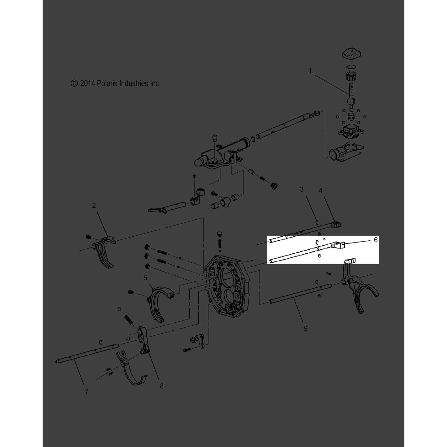 Polaris Slingshot SHAFT, GEAR SHIFT FORK, NO. 1, Genuine OEM Part 3235669, Qty 1