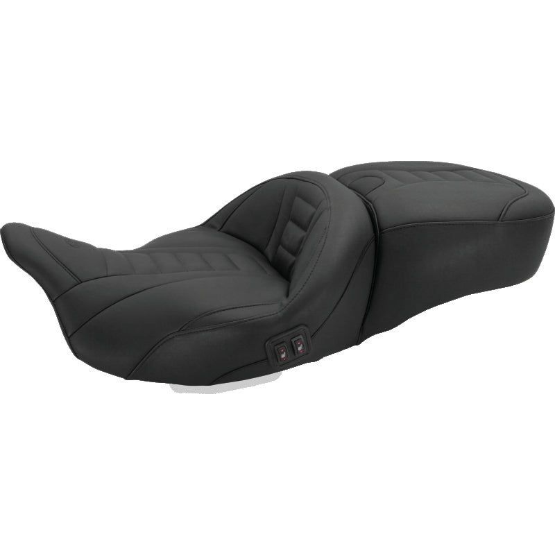 Mustang 08-21 Harley Electra Glide, Rd Glide, Rd King, Str Glide Heated 1PC Seat Deluxe-Black