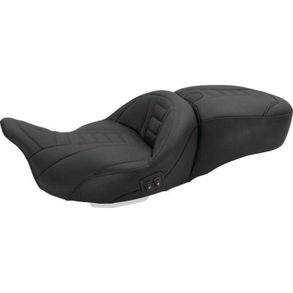 Mustang 08-21 Harley Electra Glide, Rd Glide, Rd King, Str Glide Heated 1PC Seat Deluxe-Black