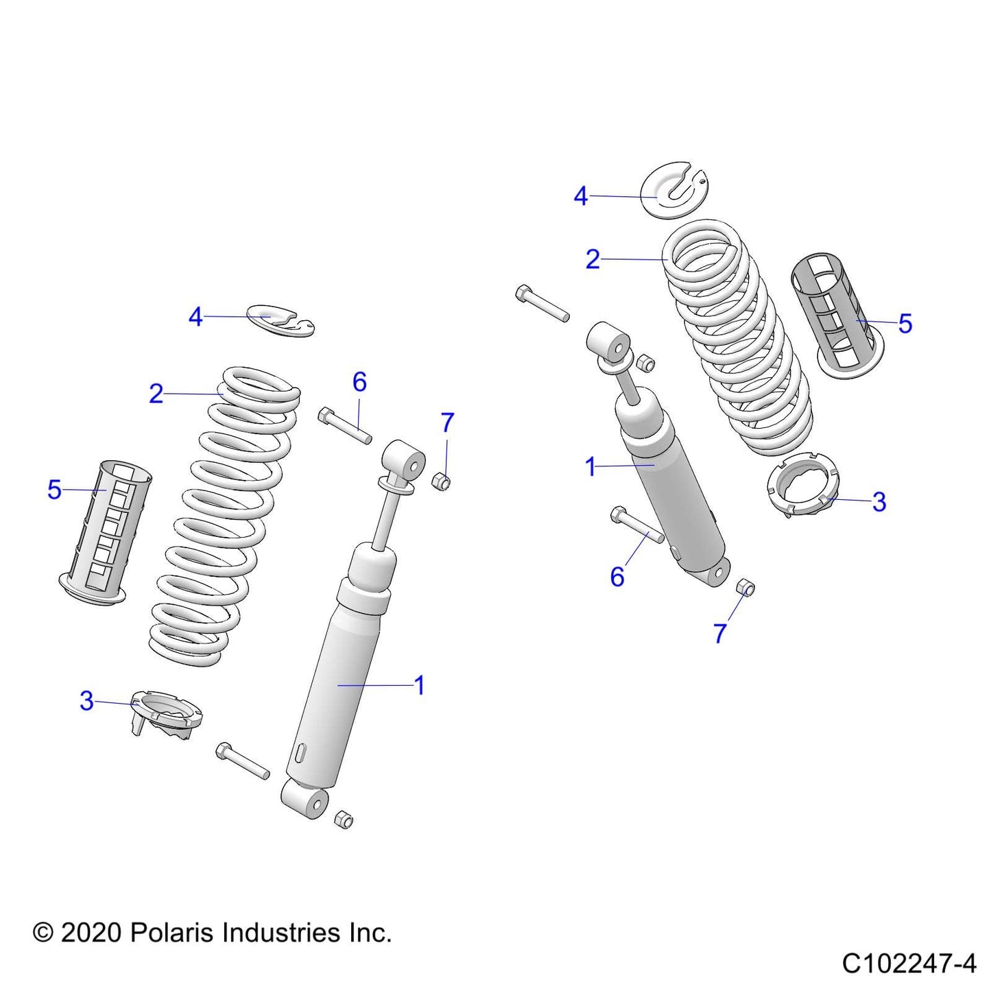 Polaris ATV Shock Protector Sleeve, Genuine OEM Part 5433551, Qty 1