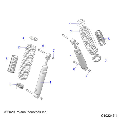 Polaris ATV Shock Protector Sleeve, Genuine OEM Part 5433551, Qty 1