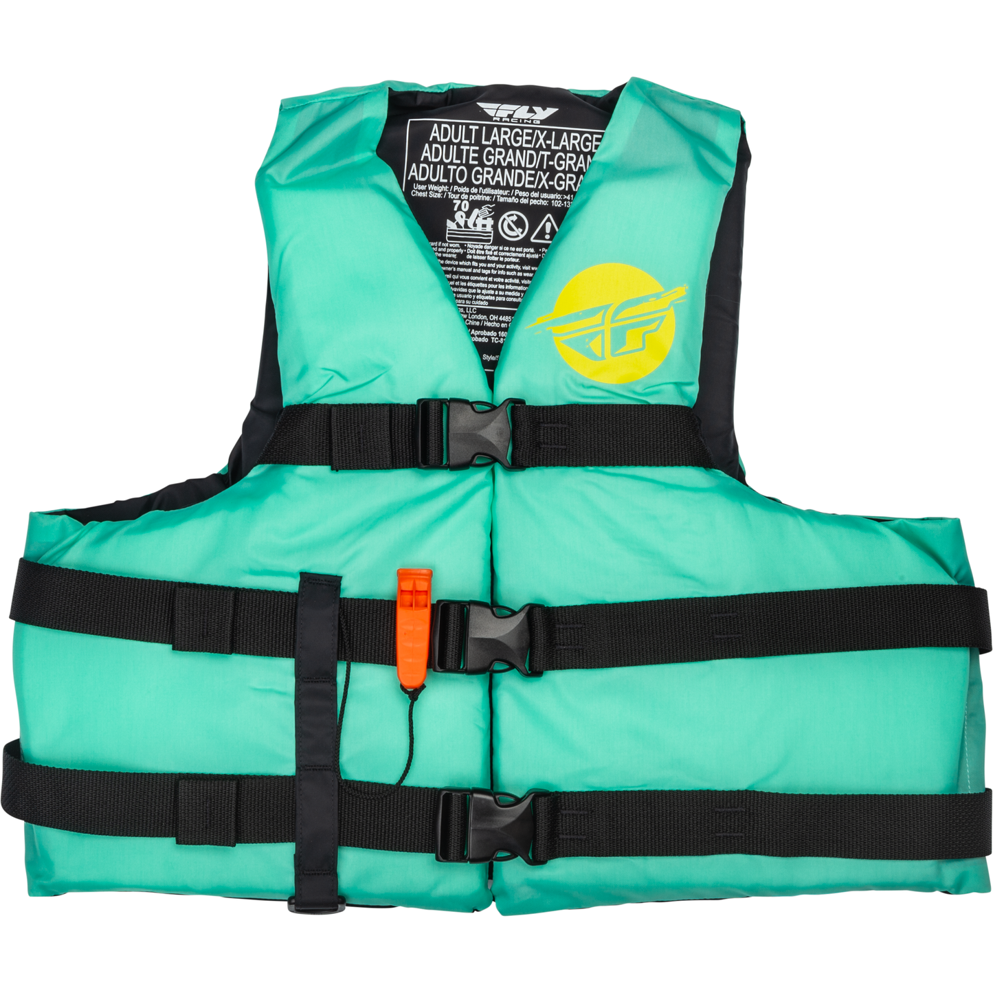 Nylon Flotation Vest Seafoam Green/Yellow Lg/Xl