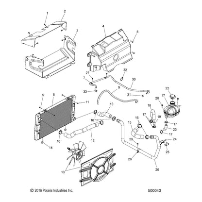 Polaris Slingshot Radiator Shroud, Lower, Genuine OEM Part 5453242, Qty 1