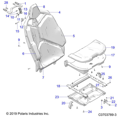 Polaris RZR PANEL-UNDERSEAT,REAR,FLIP, Genuine OEM Part 5456052, Qty 1