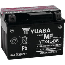 Yuasa YTX4L-BS Maintenance Free AGM 12-Volt Battery w/Bottle