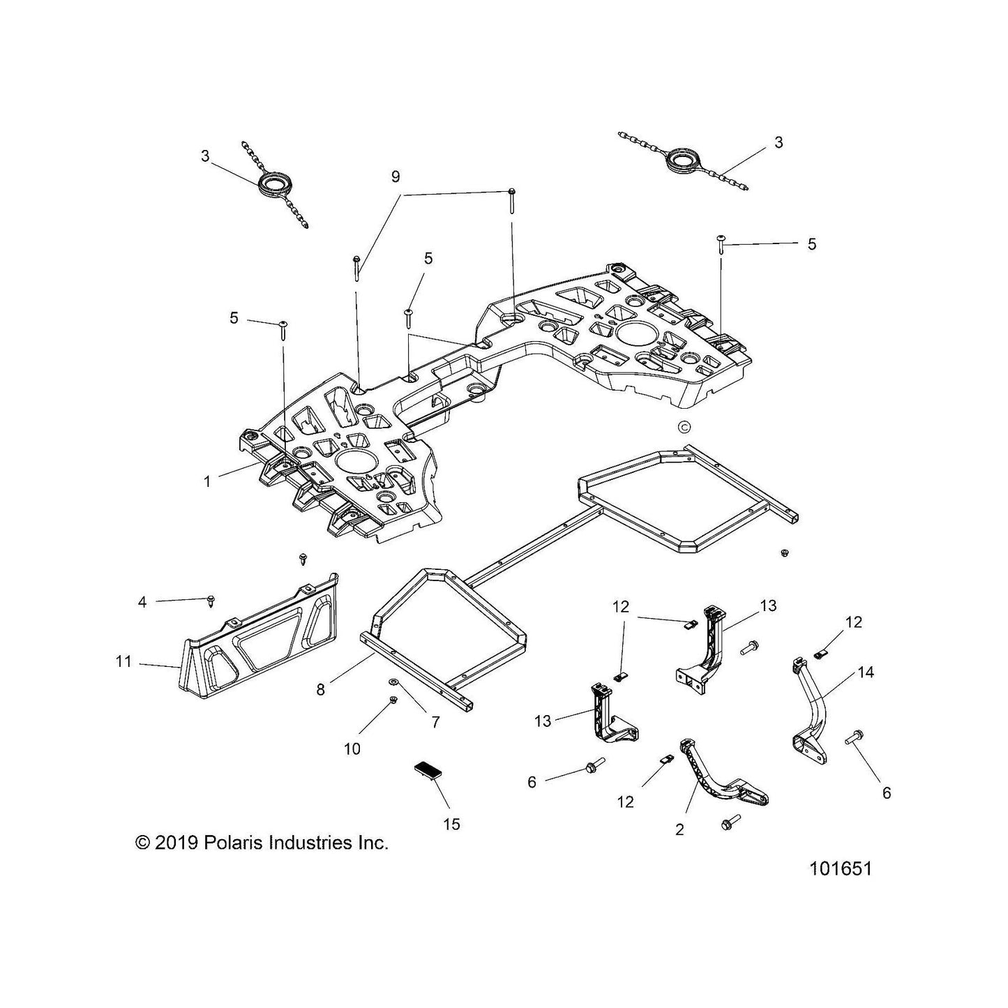 Polaris ATV Rear Rack, Cover, Sportsman TRG, Black, Genuine OEM Part 5453715-070, Qty 1