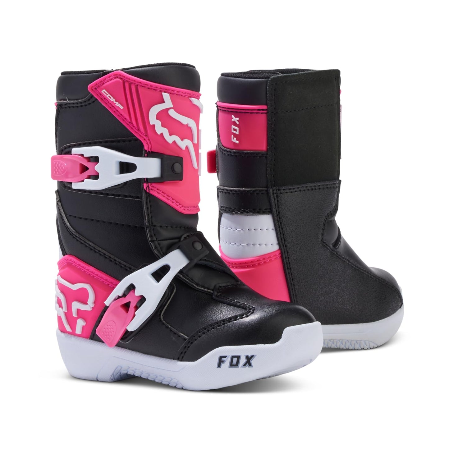 FOX RACING KIDS COMP MOTOCROSS BOOTS, BLACK/PINK, 12