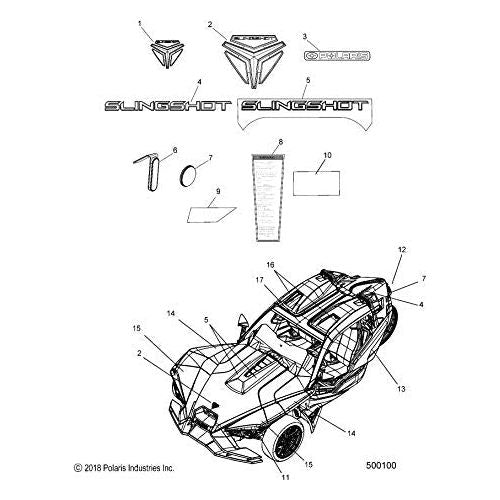 
                      
                        Polaris Slingshot Rear Wing Left Decal, Tour Silver, Genuine OEM Part 7186316, Qty 1
                      
                    