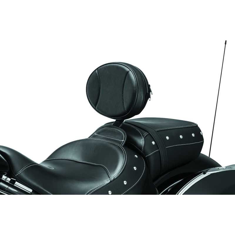 Kuryakyn Plug-N-Go Driver Backrest 14-Up Indian Black Pad, Chrome