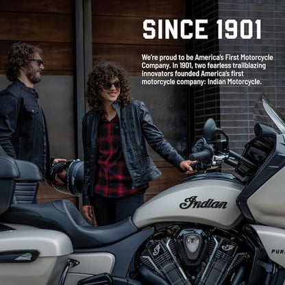 Indian Motorcycle Rear Highway Motorcycle Bar Bag for Specific Bagger, Touring Models, Black Genuine Leather, Includes Water Bottle Holder and One Pouch for Gloves, Maps, Phone and More - 2880297-01