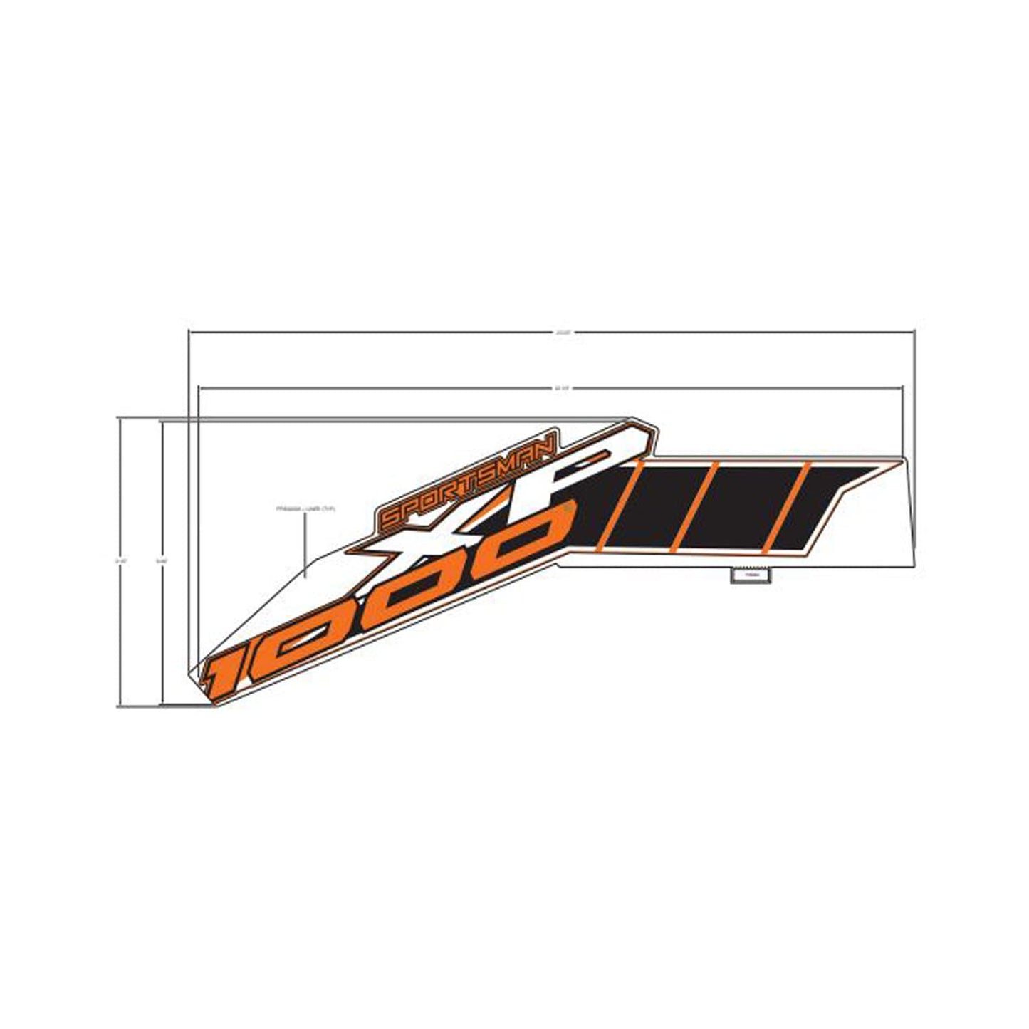 Polaris ATV Side Decal, XP 1000, Right, Genuine OEM Part 7189296, Qty 1