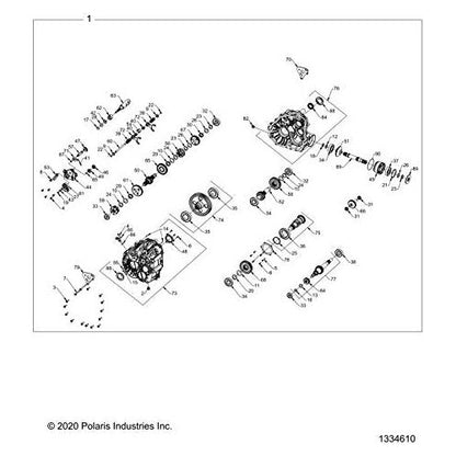 Polaris RZR SUBASSEMBLY, Pinion, Genuine OEM Part 3236433, Qty 1