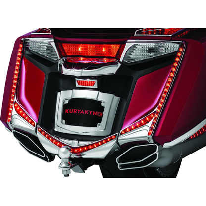 Kuryakyn L.E.D. Vertical Rear Light Strips 12-17 GL1800 Chrome Red Lens