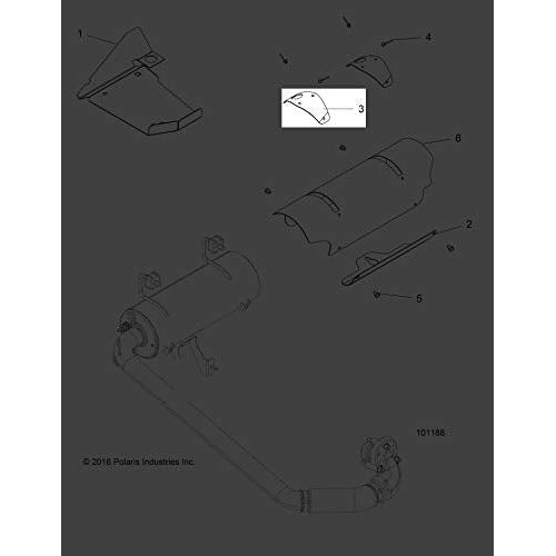 Polaris ATV SHIELD-EXHAUST,CLOSE-OFF, Genuine OEM Part 5263895, Qty 1