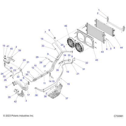 Polaris RZR Fan Assembly, Genuine OEM Part 2413794, Qty 1
