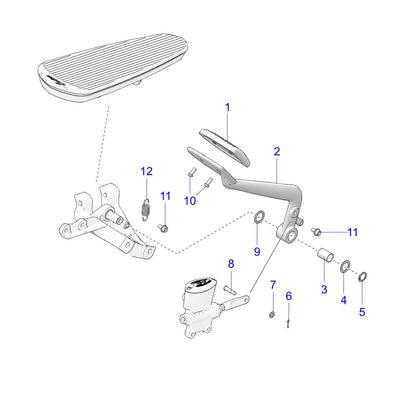 Indian Motorcycle Brake Pedal Assembly, POL, Genuine OEM Part 1023250-410, Qty 1