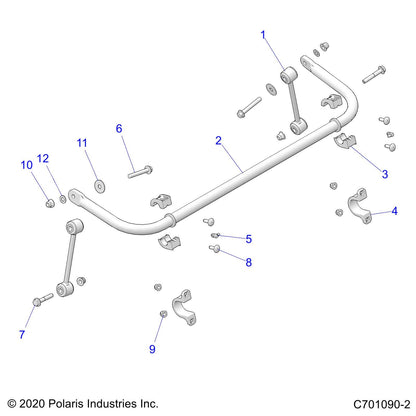 Polaris RZR Stabilizer Bar, 27 mm, Genuine OEM Part 5338883, Qty 1