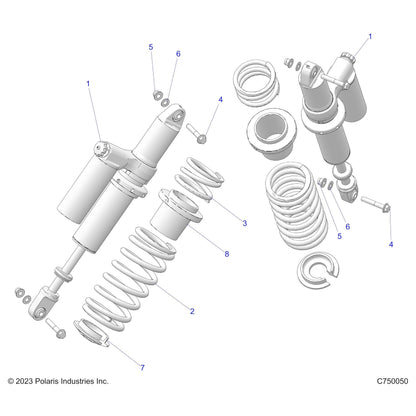 Polaris Ranger Shock, Rear, 2.50, Genuine OEM Part 7045306, Qty 1
